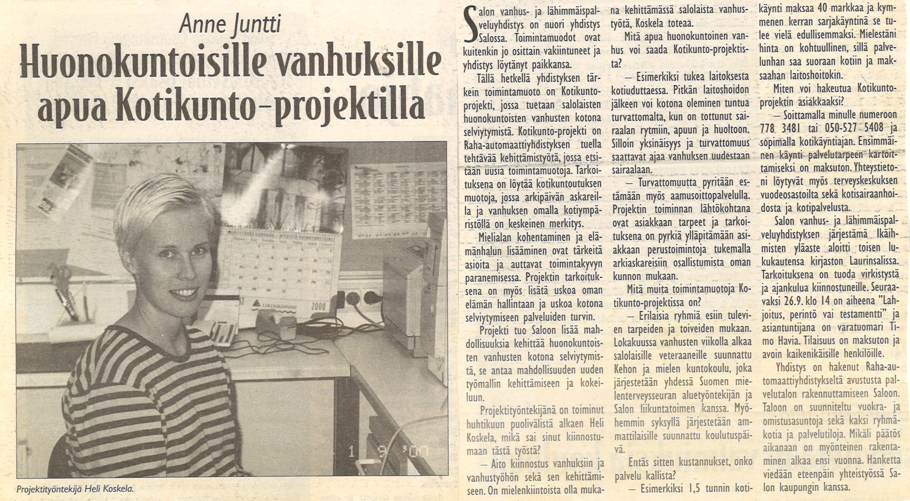 Lehtileike projektityöntekijä Heli